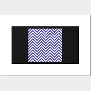 Purple and White Chevron Pattern Posters and Art